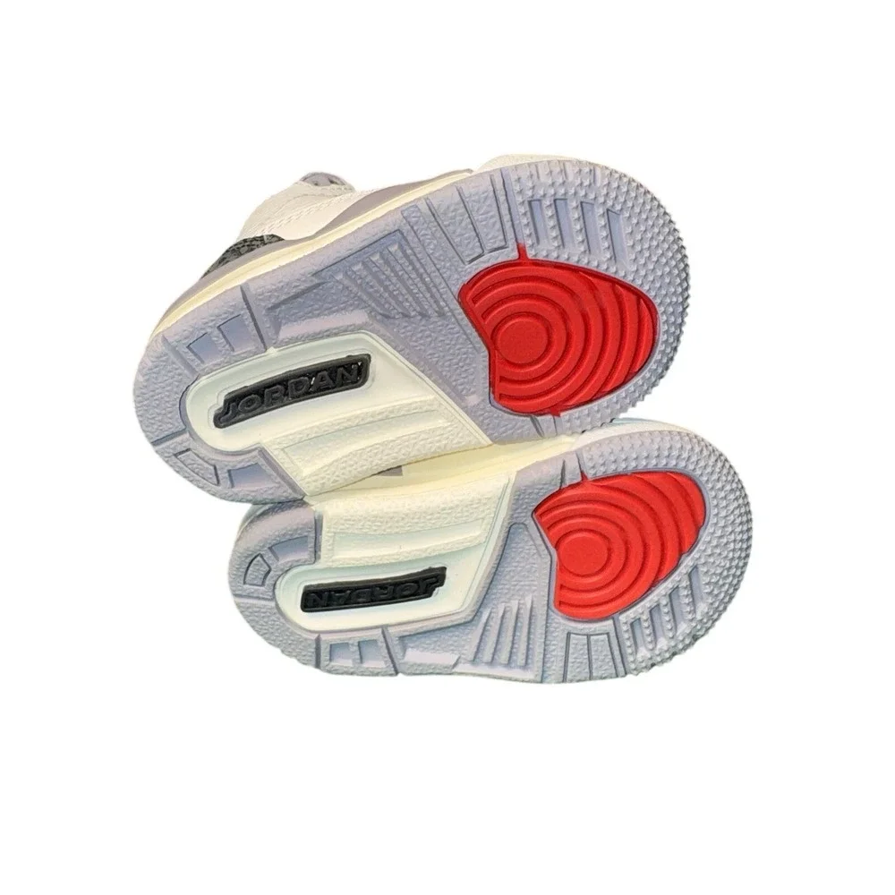 Air Jordan 3 Retro Summit White Fire Red Grey DM0968-106 Toddler Baby Size 2C